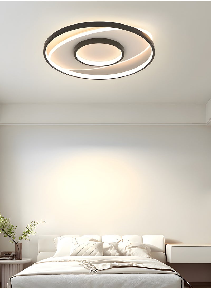 Modern LED Ceiling Light for Bedroom, Living Room and Study with New Minimalist Design and Luxurious Feel - Adjustable 3-Color Changing, Triple-Temperature Lighting