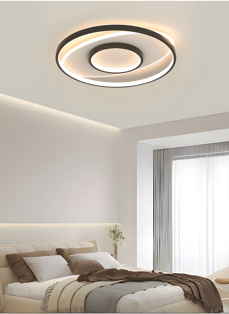 Modern LED Ceiling Light for Bedroom, Living Room and Study with New Minimalist Design and Luxurious Feel - Adjustable 3-Color Changing, Triple-Temperature Lighting