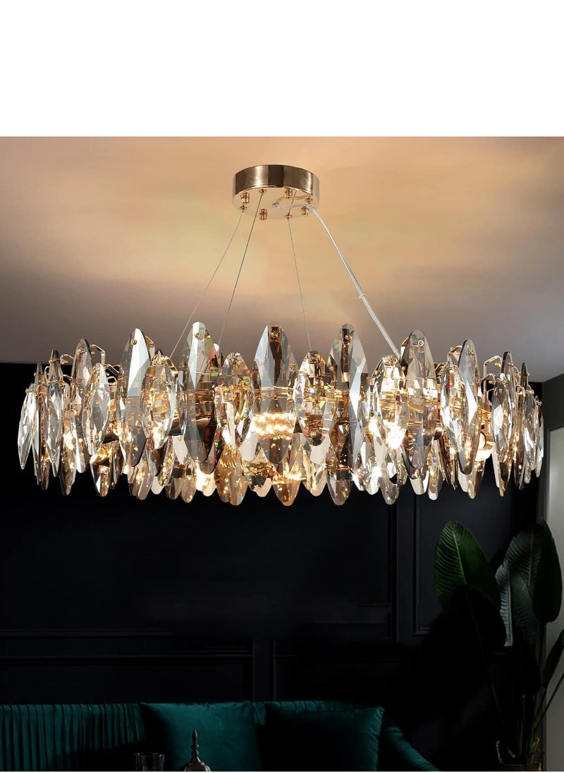 AHXIAOZN K9 Crystal Raindrop Chandelier, Modern Luxury Pendant Light for Dining Room, Living Room, Kitchen, Bedroom, Hallway, Café, Bar