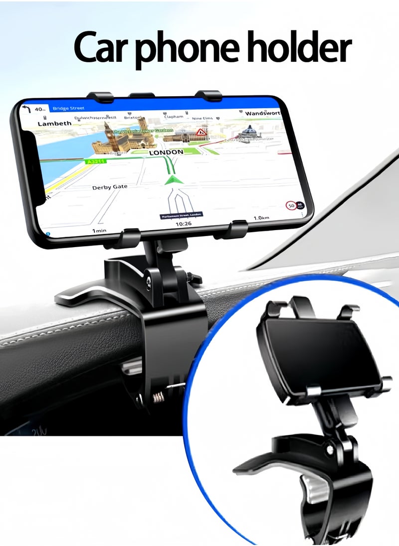 Non-Slip Car Phone Clip Holder Dashboard Cellphone Mount HUD Mobile Phone Holder for Car Compatible for iPhone Max Samsung,etc