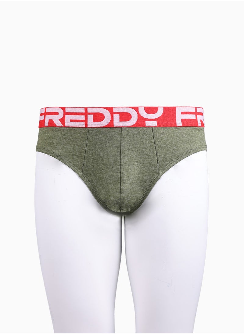 Sports Fashion Brief - Pesto Green | Cotton Brief with Bold Waistband