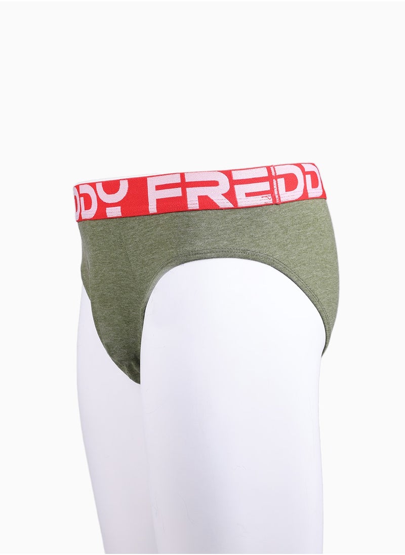 Sports Fashion Brief - Pesto Green | Cotton Brief with Bold Waistband