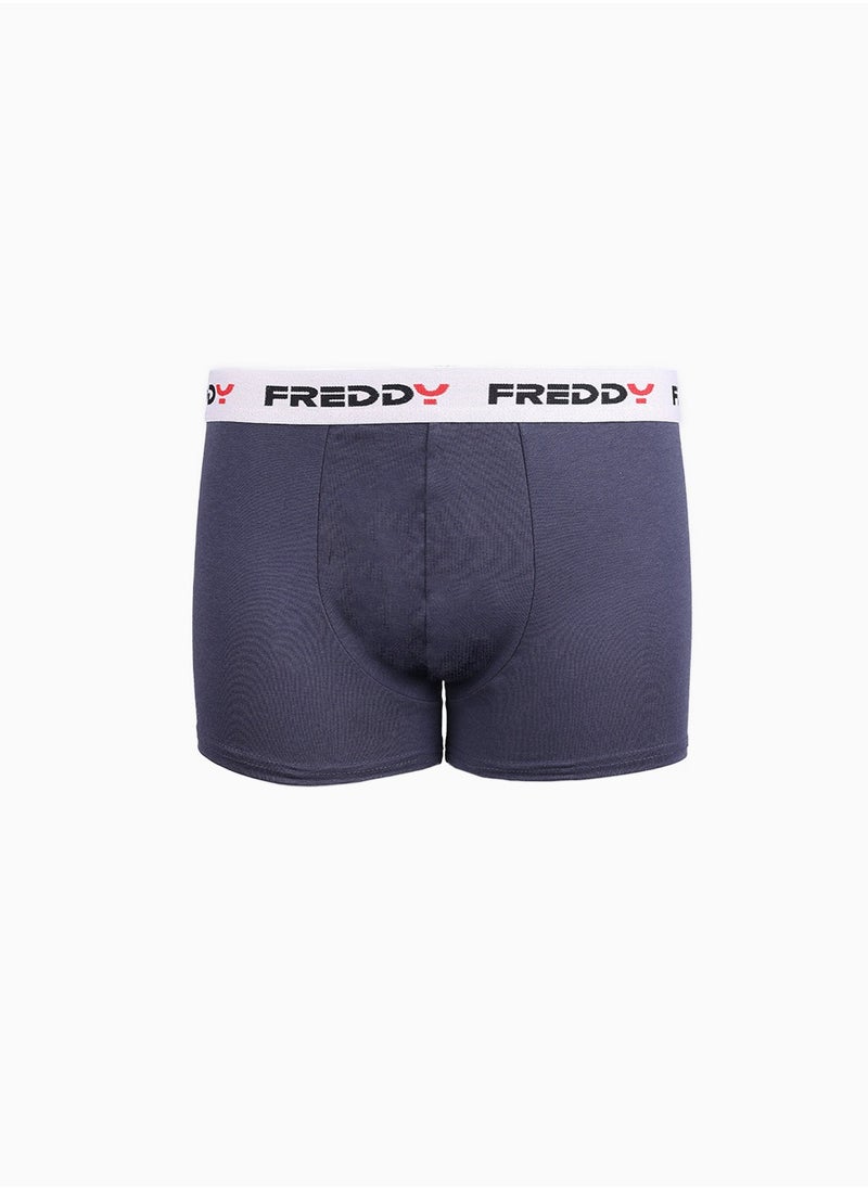 BASIC PIAZZATO Boxer - Navy Blue | Cotton Boxer with Stylized Waistband