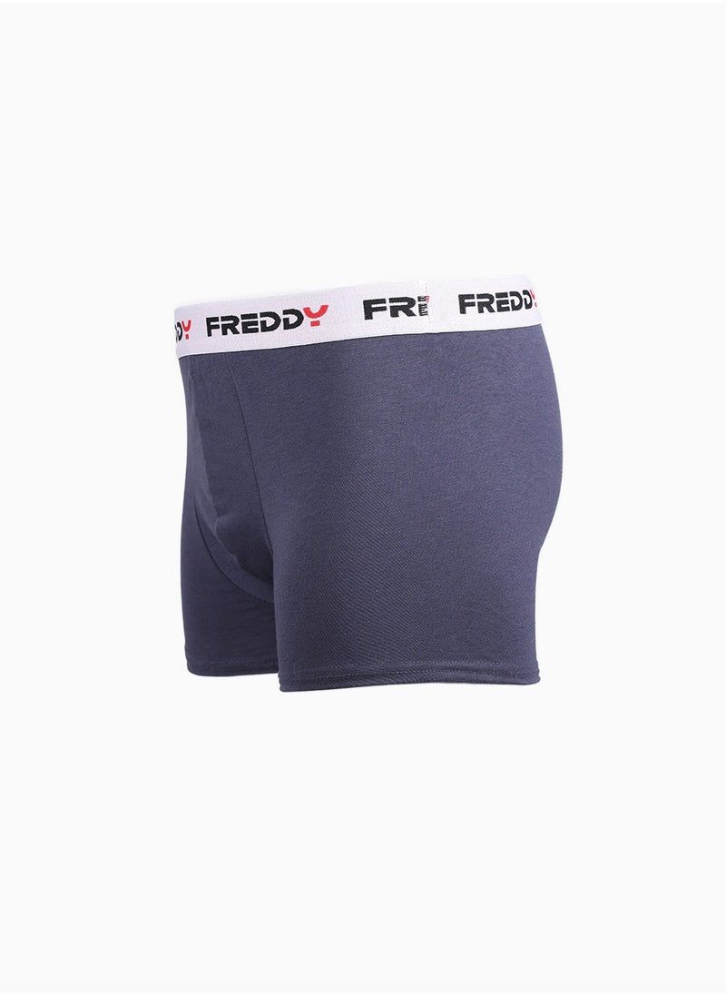 BASIC PIAZZATO Boxer - Navy Blue | Cotton Boxer with Stylized Waistband