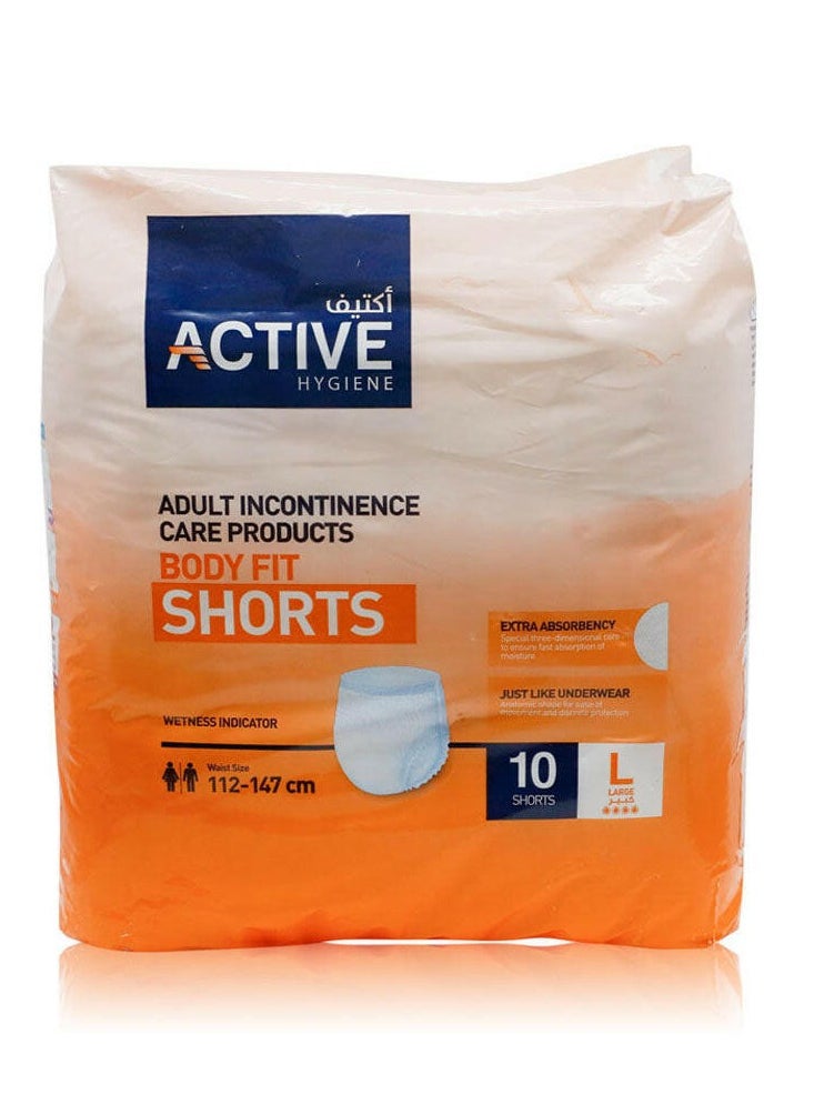 Hygiene Adult Incontinence Body Fit Shorts 10 Pieces Large