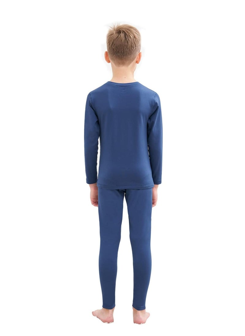 Children's solid color thermal underwear sets Soft tops and bottoms Children's soft sleepwear sets