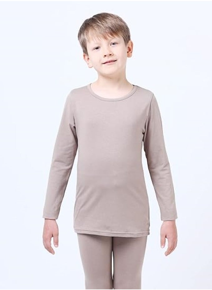 Children's solid color thermal underwear sets Soft tops and bottoms Children's soft sleepwear sets