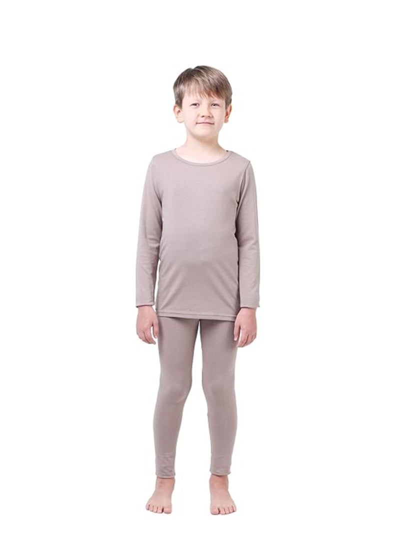 Children's solid color thermal underwear sets Soft tops and bottoms Children's soft sleepwear sets