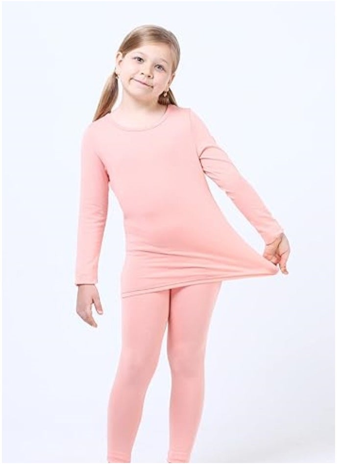 Children's solid color thermal underwear sets Soft tops and bottoms Children's soft sleepwear sets