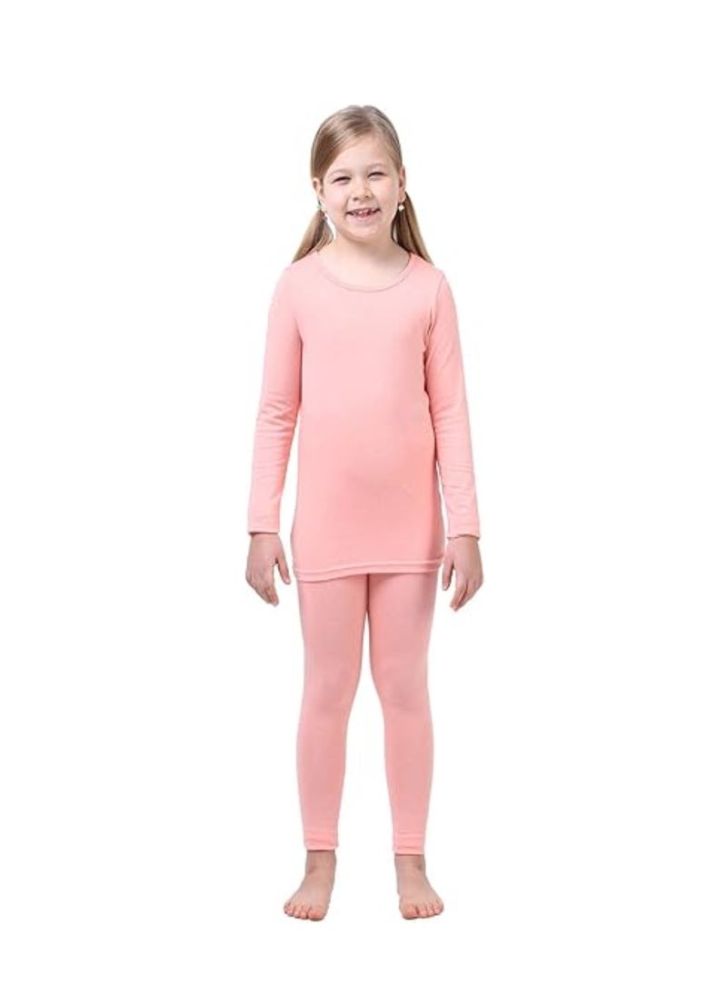 Children's solid color thermal underwear sets Soft tops and bottoms Children's soft sleepwear sets