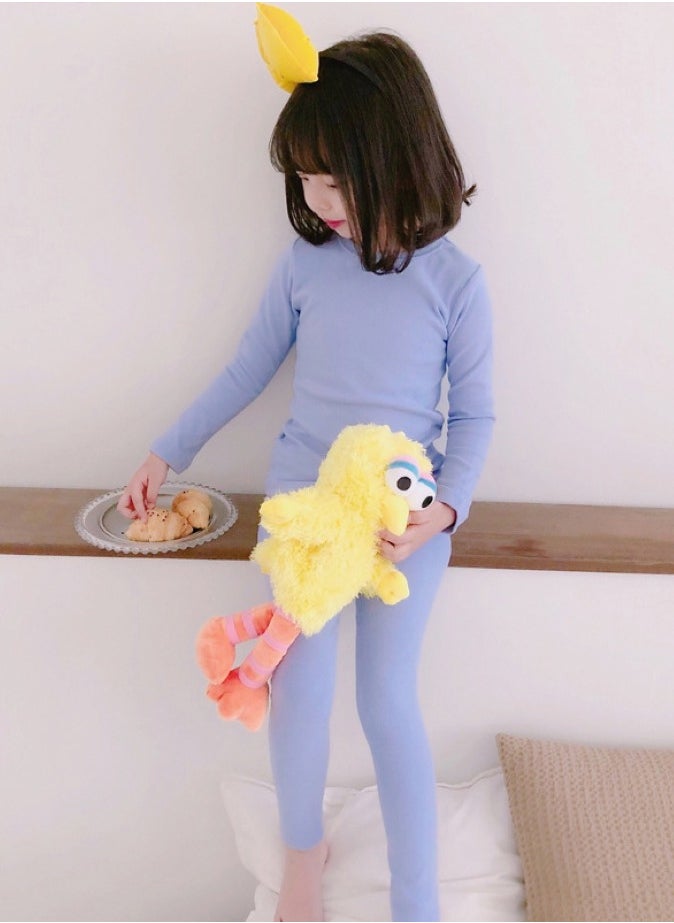 Children's solid color thermal underwear sets Soft tops and bottoms Children's soft sleepwear sets