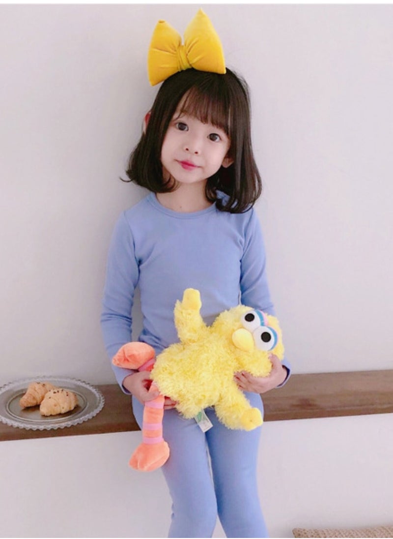 Children's solid color thermal underwear sets Soft tops and bottoms Children's soft sleepwear sets