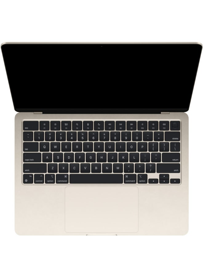 MacBook Air MC7W4 13.6-Inch Display: Apple M2 chip with 8-core CPU and 8-core GPU, 16GB RAM/256GB/ English/Arabic Starlight