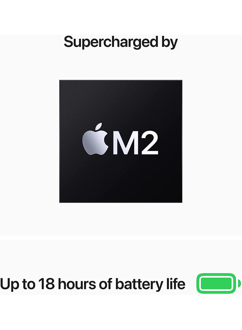 MacBook Air MC7W4 13.6-Inch Display: Apple M2 chip with 8-core CPU and 8-core GPU, 16GB RAM/256GB/ English/Arabic Starlight