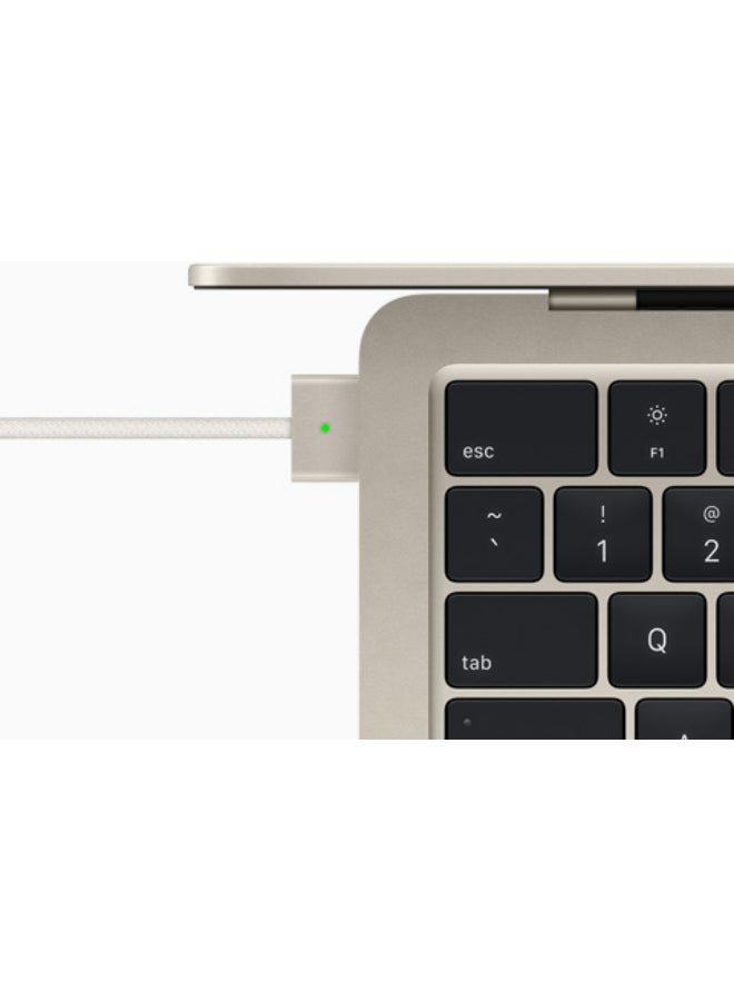 MacBook Air MC7W4 13.6-Inch Display: Apple M2 chip with 8-core CPU and 8-core GPU, 16GB RAM/256GB/ English/Arabic Starlight