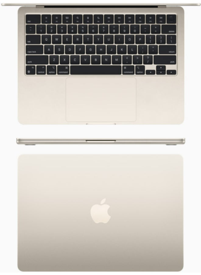 MacBook Air MC7W4 13.6-Inch Display: Apple M2 chip with 8-core CPU and 8-core GPU, 16GB RAM/256GB/ English/Arabic Starlight