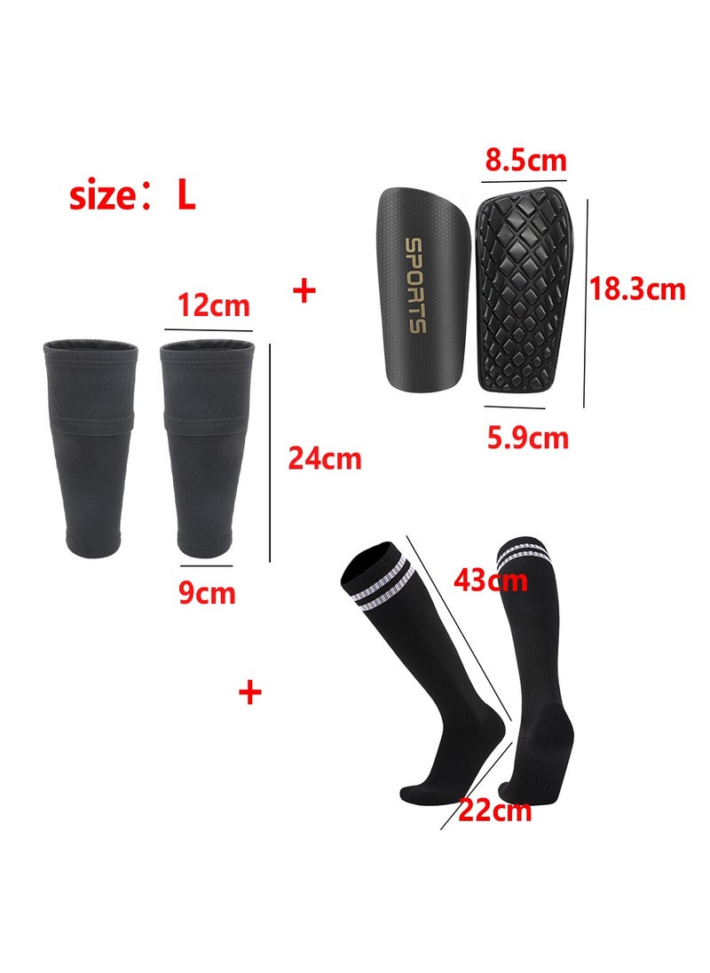 Soccer Shin Guards Children and adolescents, Shin Pads Set with Shin Sleeves and Long Soccer Socks for Age 6-8, 8-16 Boys and Girls, Lightweight Soccer Equipment