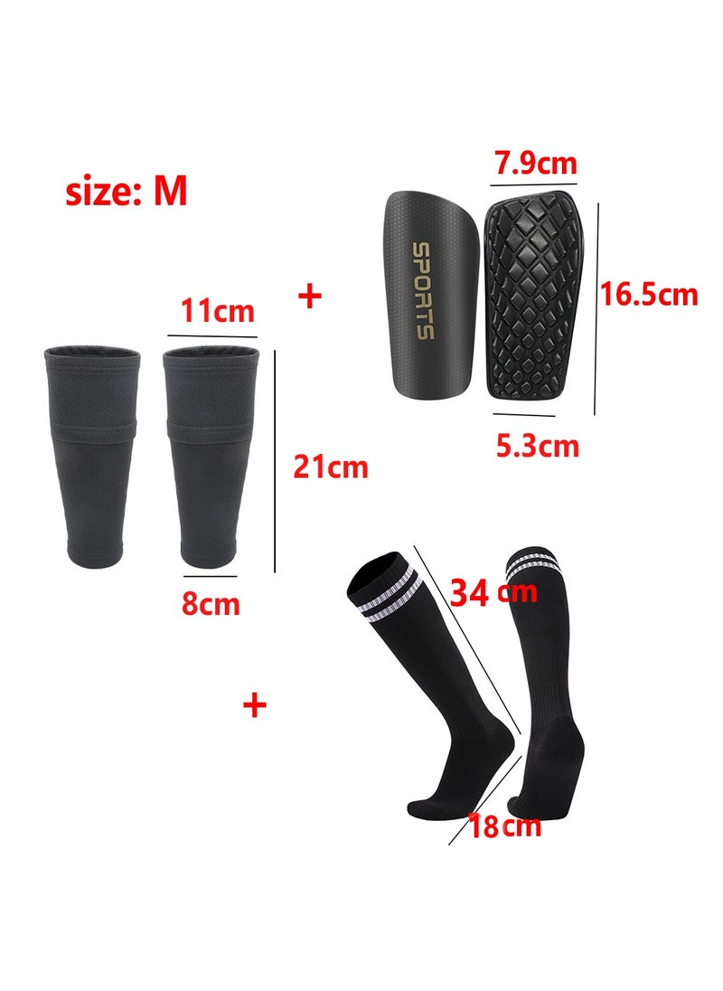 Soccer Shin Guards Children and adolescents, Shin Pads Set with Shin Sleeves and Long Soccer Socks for Age 6-8, 8-16 Boys and Girls, Lightweight Soccer Equipment