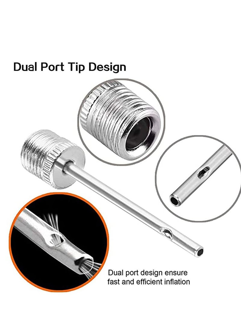 Air Pump Needle, Dual-Port Inflation Needles, Pump Needle Adaptor for Football Basketball Soccer Ball Volleyball Rugby Balls-PACK 15 -with Metal Box Premium Air Pump Needle for Balls