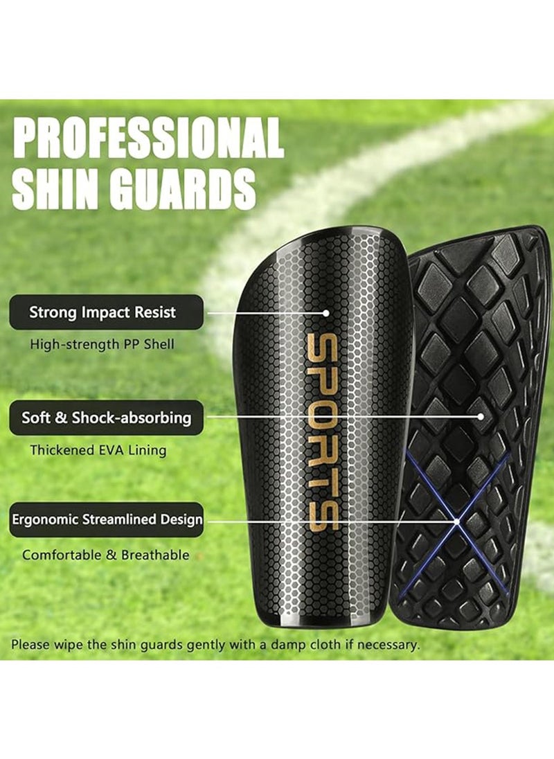 Soccer Shin Guards Children and adolescents, Shin Pads Set with Shin Sleeves and Long Soccer Socks for Age 6-8, 8-16 Boys and Girls, Lightweight Soccer Equipment