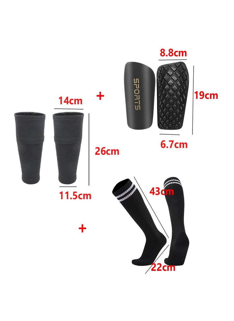 Soccer Shin Guards Children and adolescents, Shin Pads Set with Shin Sleeves and Long Soccer Socks for Age 6-8, 8-16 Boys and Girls, Lightweight Soccer Equipment