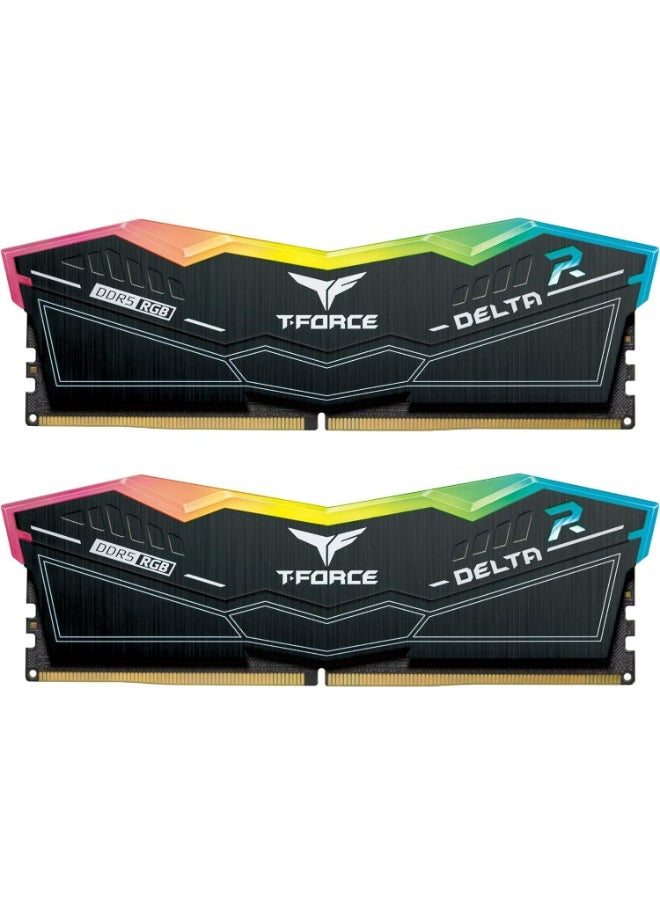 TEAMGROUP T-Force Delta RGB DDR5 32GB Kit (2x16GB) 6400MHz (PC5-51200) CL40 Desktop Memory Module Ram (Black) for Z690 - FF3D532G6400HC40BDC01