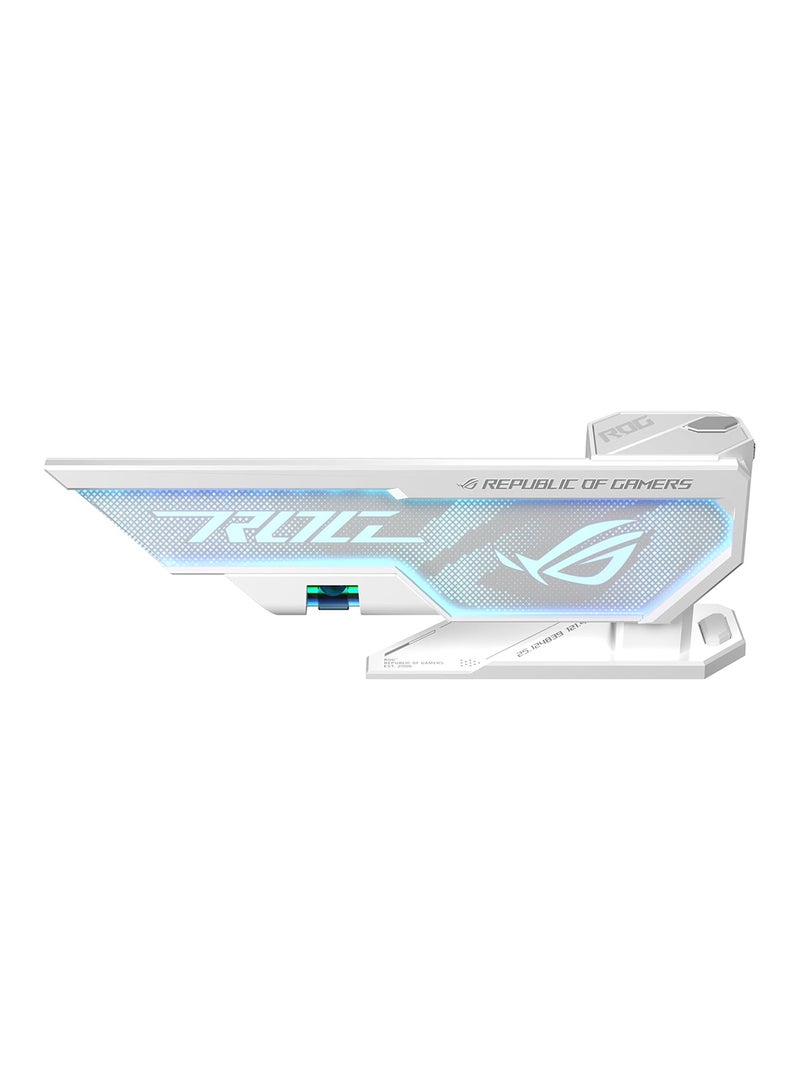 ROG Herculx Graphics Card Anti-Sag Holder Bracket (Solid Zinc Alloy Construction, Easy Toolless Installation, Included Spirit Level, Adjustable Height, Wide Compatibility, Aura Sync RGB), 90DA0023-B09000 White