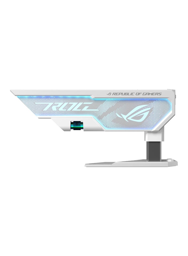 ROG Herculx Graphics Card Anti-Sag Holder Bracket (Solid Zinc Alloy Construction, Easy Toolless Installation, Included Spirit Level, Adjustable Height, Wide Compatibility, Aura Sync RGB), 90DA0023-B09000 White