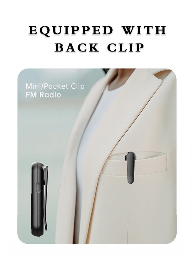 FM Portable Radio, Rechargeable Pocket Radio with Best Reception Digital Tuning, LCD Screen,Belt Clip, Stereo Sound Earphone Jack for Gym, Jogging, Walking, Camping