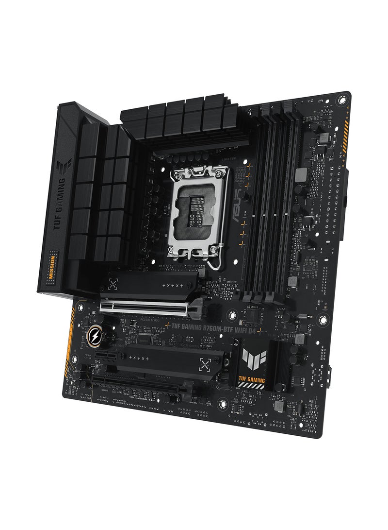 TUF Gaming B760M-BTF WIFI D4 Micro-ATX Intel Motherboard, Intel B760 Chipset, 4x DDR4 DIMM Slot, 128GB Max Memory, 3x M.2 Slots, Wi-Fi 6 & Bluetooth v5.2 Connectivity, 90MB1E50-M0EAY0 Black