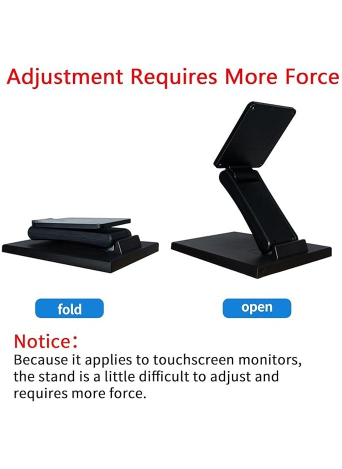 Adjustable LCD Monitor Stand，Metal Folding Monitor Stand，Touch Screen Monitor Desk Bracket with VESA Hole 75x75mm & 100x100mm All in One PC Stand Single Monitor Stand Mount