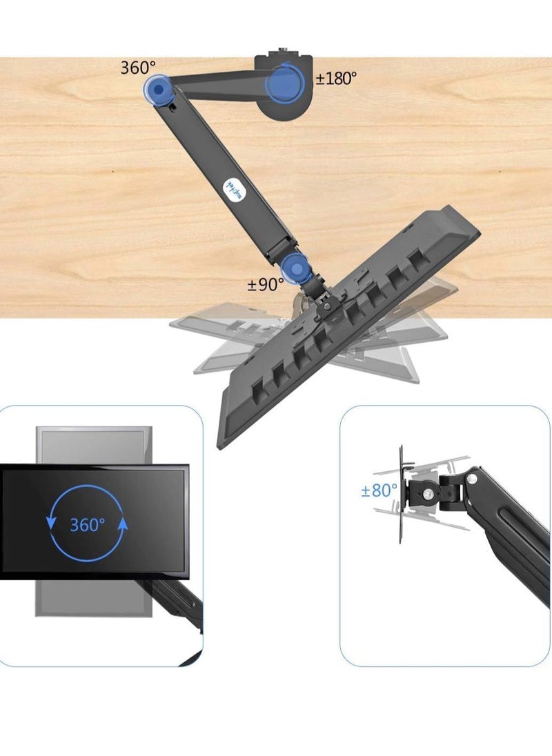 Monitor Mount Gas Spring Monitor Arm Desk Mount Fully Adjustable Fits 17 20 22 23 24 26 32 inch Monitors Weight Capacity up to 22 lbs
