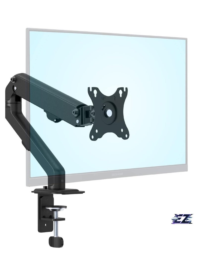 Single Monitor Mount, Adjustable Mechanical Monitor Arm, Swivel Vesa fits for 17-27 inch, max Load 15.5 lbs