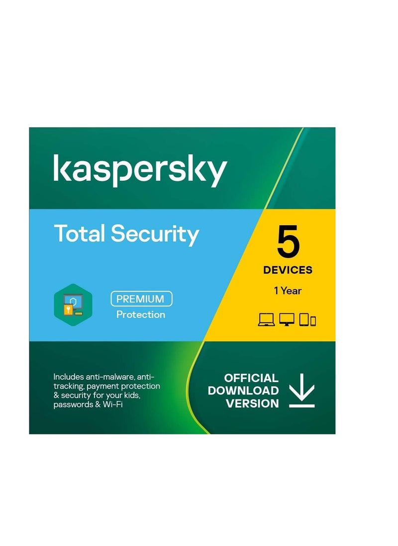 Kaspersky Total Security | 5 Devices | 1 Year | 2 Accounts