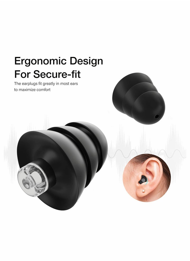 Comfortable Silicone Ear Plugs 3 Pairs Waterproof Noise Cancelling for Sleep Work Study Swimming Concerts