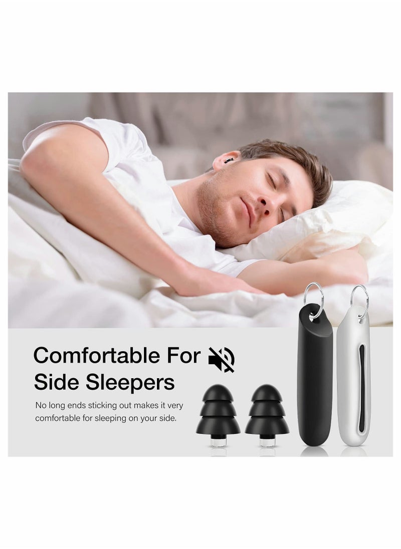 Comfortable Silicone Ear Plugs 3 Pairs Waterproof Noise Cancelling for Sleep Work Study Swimming Concerts