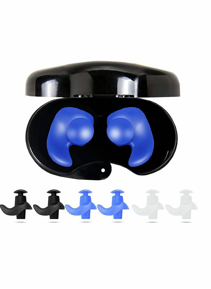 3 Pairs Silicone Swimming Earplugs Soft Swim, Earplugs Swimming, Ear Plugs Reusable Waterproof Silicone, Swimming Showering