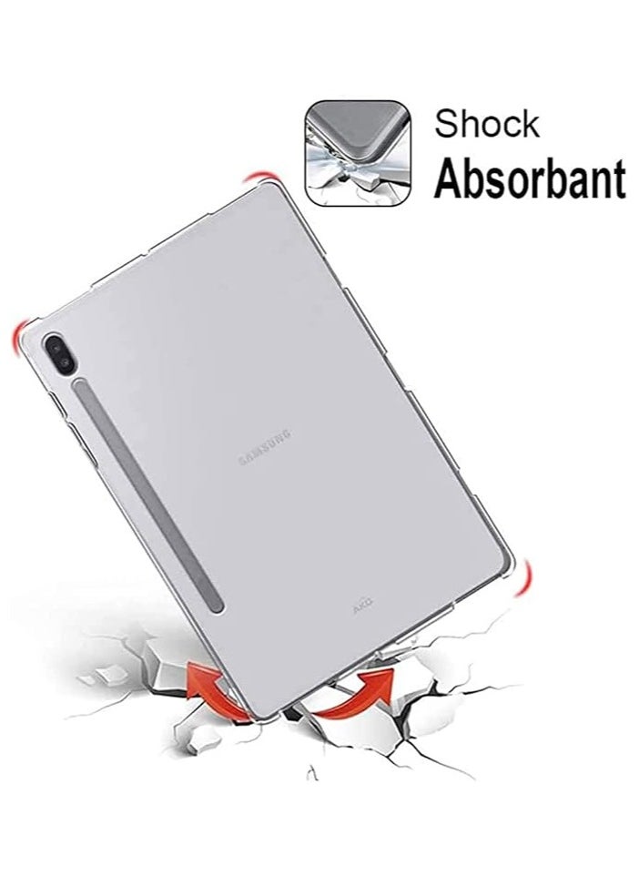 Compatible for Samsung Galaxy Tab S7 FE 2021/S7 Plus 2020 Case Cover 12.4 Inch Shockproof Clear TPU Gel Rubber Silicon Back Cover Skin with Galaxy Tab S7+ 12.4