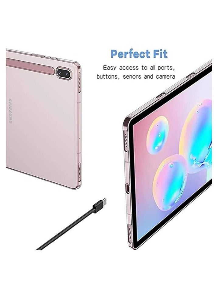 Compatible for Samsung Galaxy Tab S7 FE 2021/S7 Plus 2020 Case Cover 12.4 Inch Shockproof Clear TPU Gel Rubber Silicon Back Cover Skin with Galaxy Tab S7+ 12.4