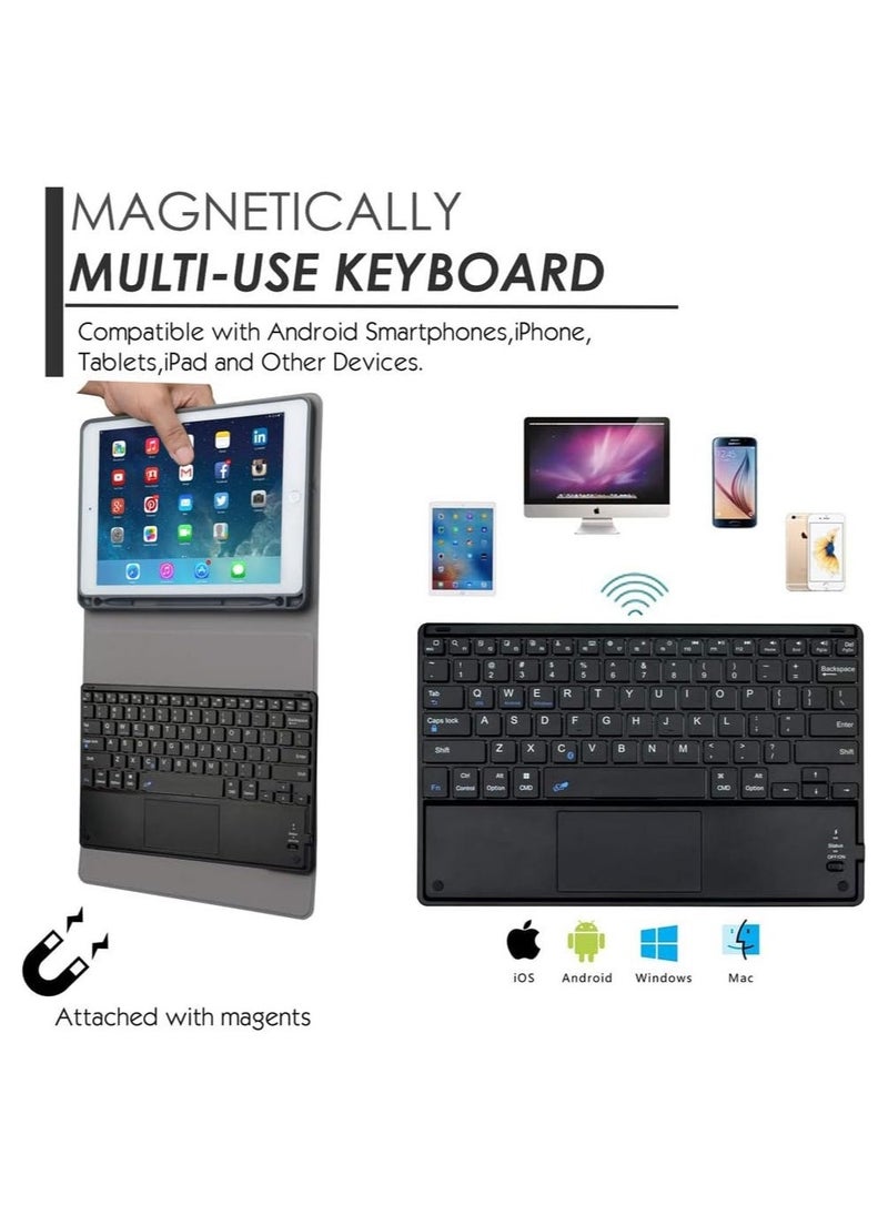 ELTERAZONE iPad Keyboard Case for iPad Apple iPad Pro 11 2018/2020/2021 iPad Cover with Keyboard Built-in Touchpad & Pencil Holder (for iPad 11