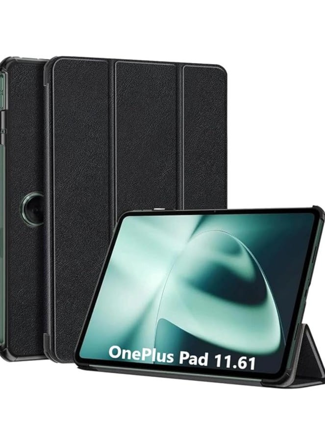 Case for OnePlus Pad 11.61 inch Slim Tri-Fold Smart Case,Multi- Viewing Angles,Stand Hard Shell Folio PU Leather Smart Cover with Auto Sleep/Wake,Slim Tablet Case Cover For OnePlus Pad (Black)