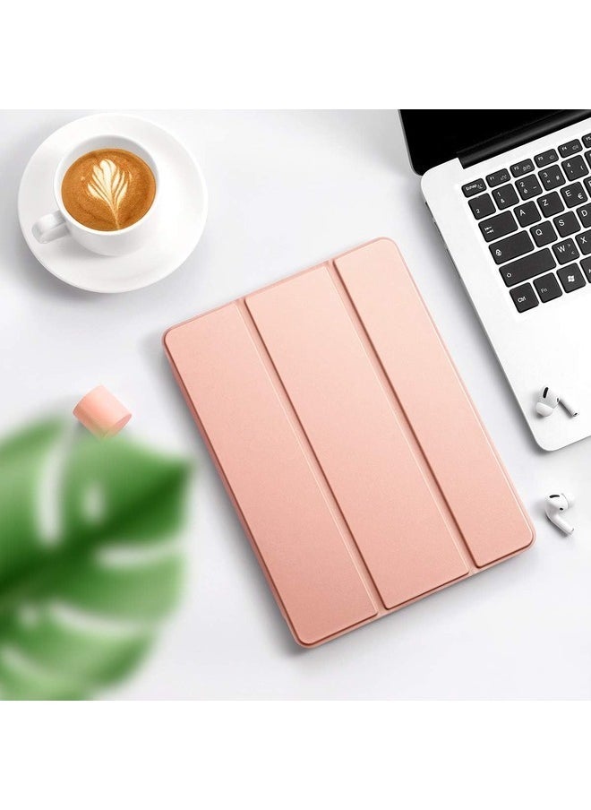 Rose Pink Slim Trifold Stand Case for iPad Air (13-inch, M2 2024) & iPad Pro 12.9-inch (4th/5th/6th Gen) with Pencil Holder