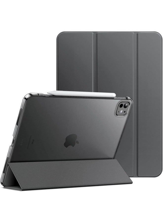 Space Grey Slim Smart Cover for iPad Pro 13-Inch M4 (2024) - Hard Back Shell with Adjustable Stand and Auto Wake/Sleep Function