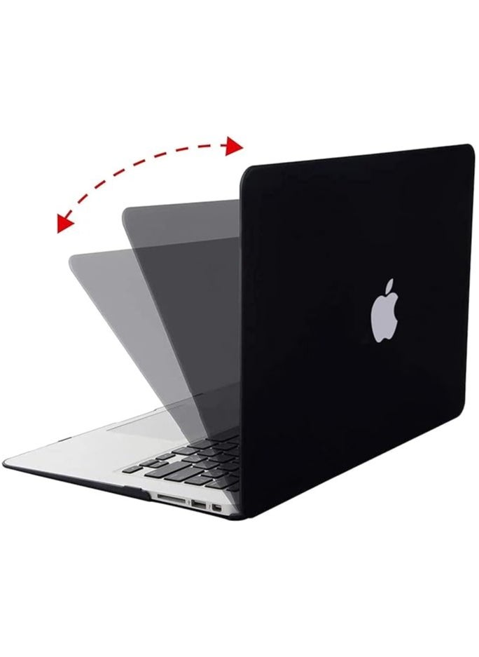 Rubberized Hard Matte Cover Case For Apple MacBook Air 13.3in (older Models: A1369 / A1466 released 2010-2017) (Matte Black)