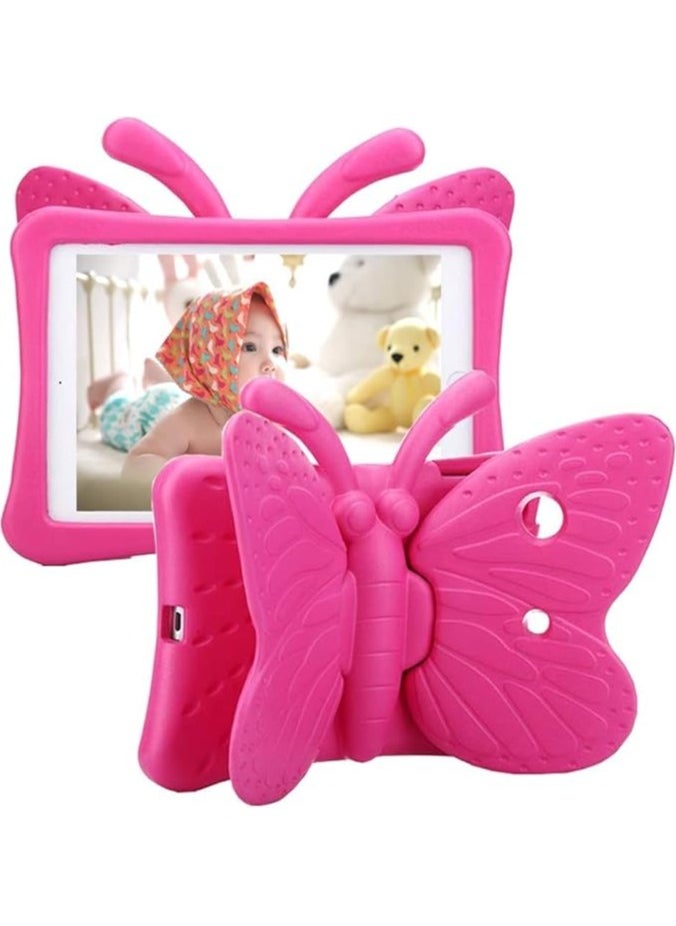 Children Shockproof Protective Tablet Case Compatible for IPad Mini 1/2/3/4/5 Kids Butterfly Stand Style Case (pink)