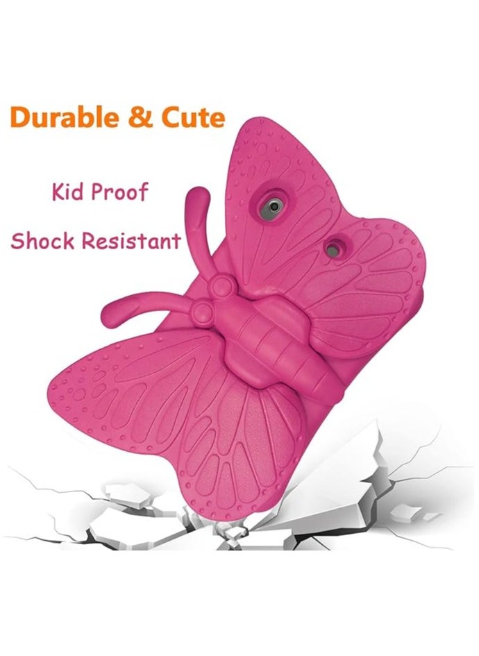 Children Shockproof Protective Tablet Case Compatible for IPad Mini 1/2/3/4/5 Kids Butterfly Stand Style Case (pink)