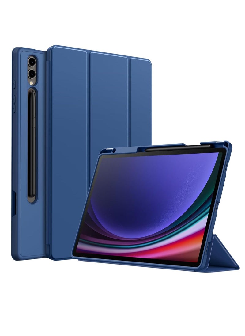 Case for Samsung Galaxy Tab S10 Plus / Tab S9 Plus 12.4-Inch â€“ Soft TPU Tri-Fold Stand Protective Cover with S Pen Holder, S Pen Charging Support, Auto Wake/Sleep (Navy)