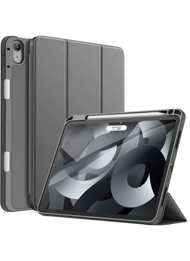 Grey Trifold Smart Cover for iPad Air 13 Inch (M2) 2024 â€“ Auto Wake/Sleep, Pencil Holder, and Soft TPU Back