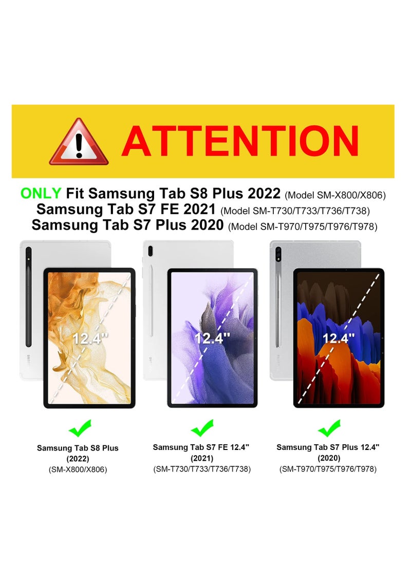 Slim Case for Samsung Galaxy Tab S8 Plus (2022), S7 FE (2021), S7 Plus (2020) - 12.4