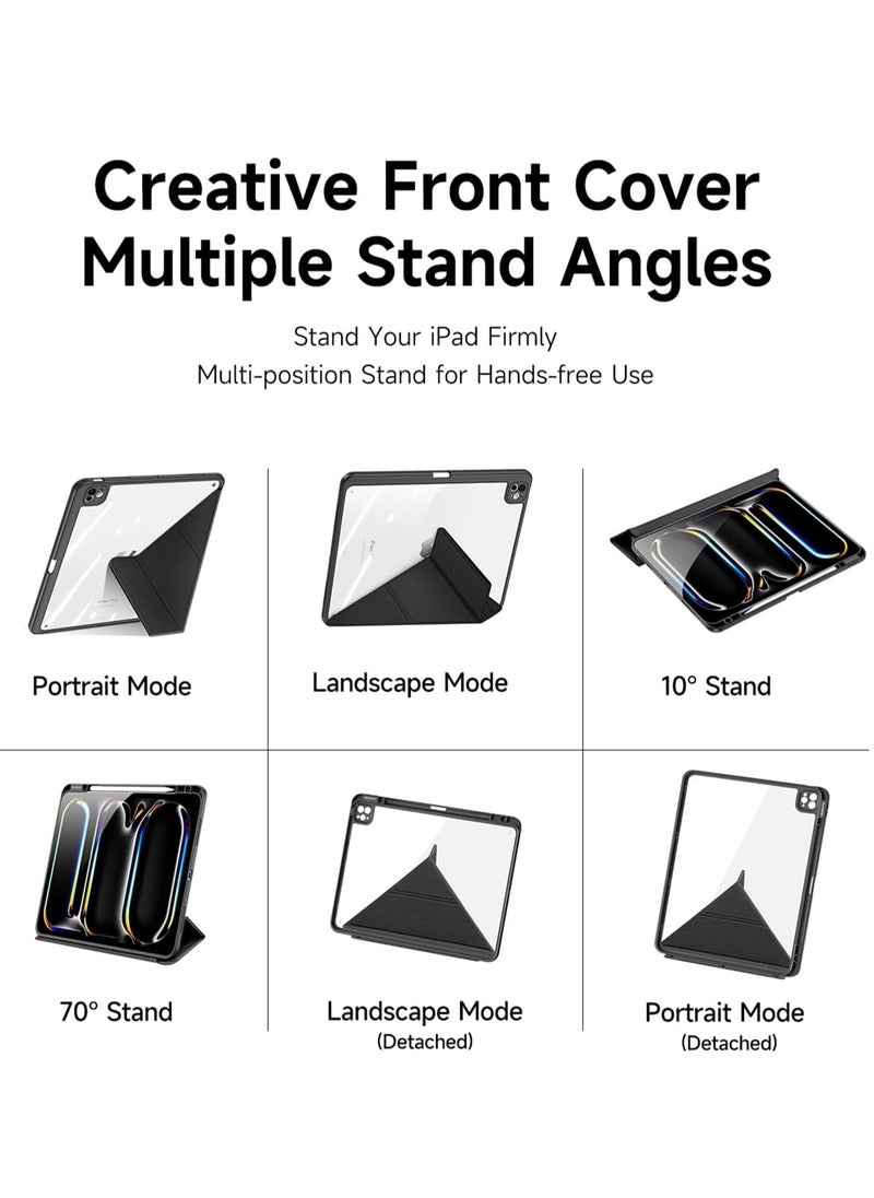 Protective Case for iPad 10th Generation 10.9 Inch 2022, Foldable Stand with Landscape and Portrait Mode, Stylish and Simple Transparent Back Shell, Non-slip Fabric Pattern Protective Case with Pen Holder, Auto Wake/Sleep, (Dark Blue)